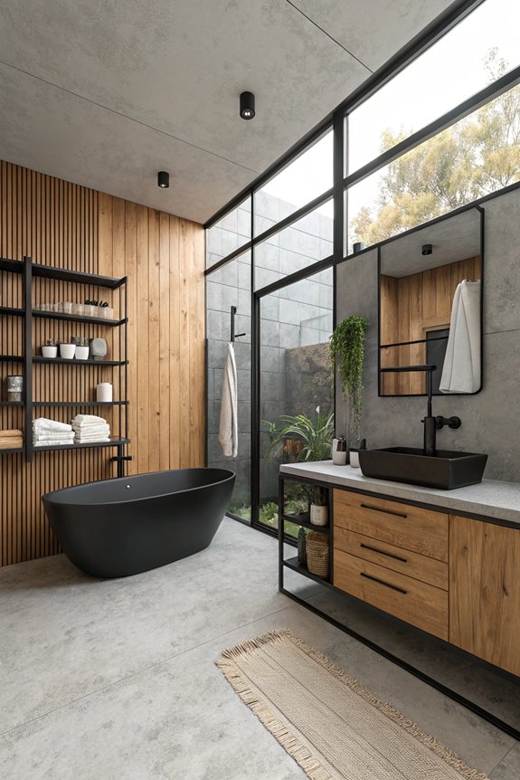 sleek black and wood simplicity