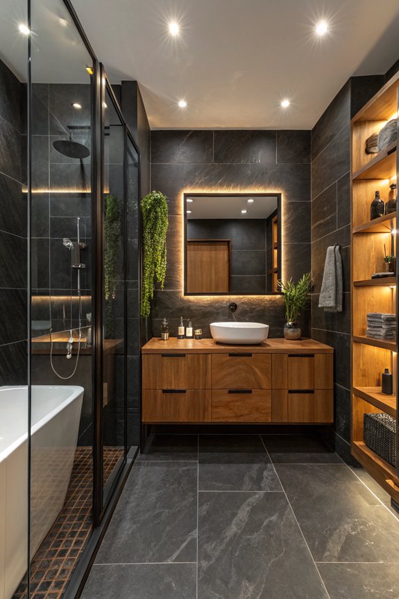 sleek black tiles sophistication