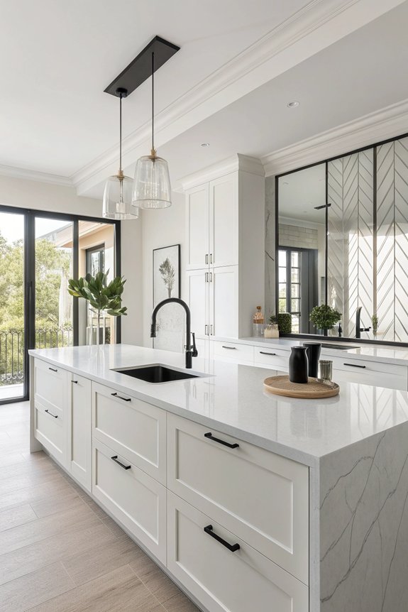 sleek durable white quartz