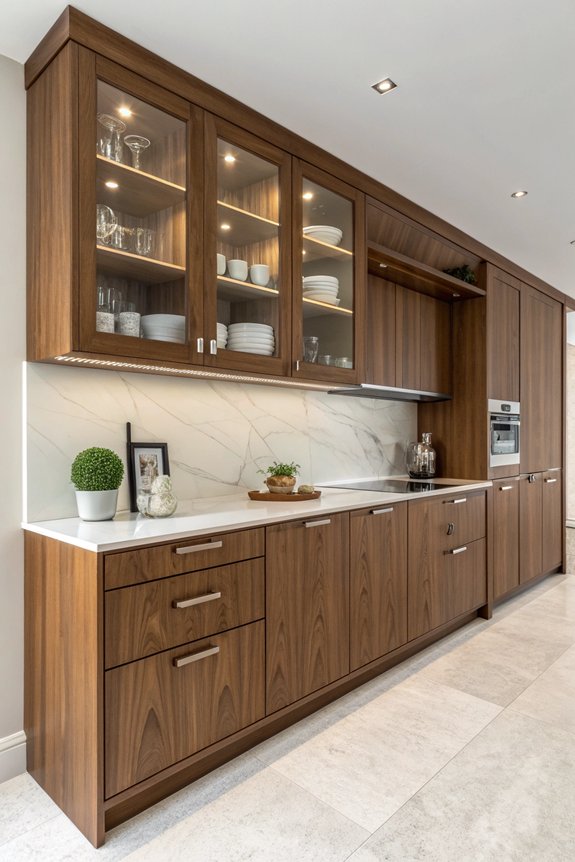 sleek elegant wood cabinets