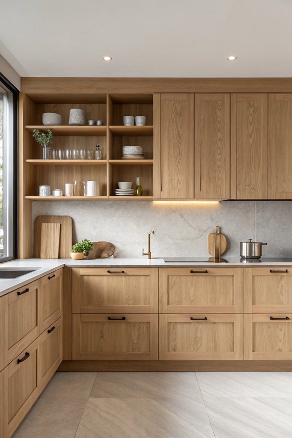 sleek minimalist wood cabinets