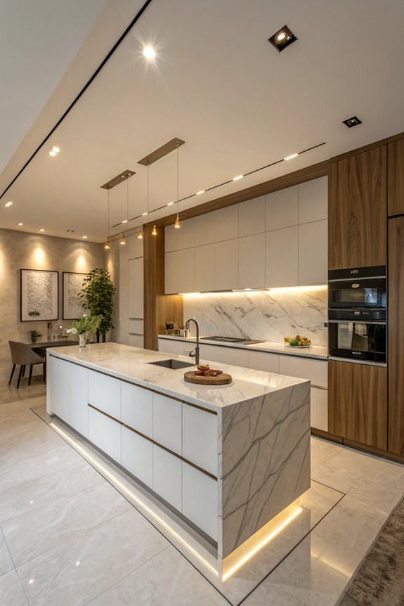 sleek modern kitchen lighting