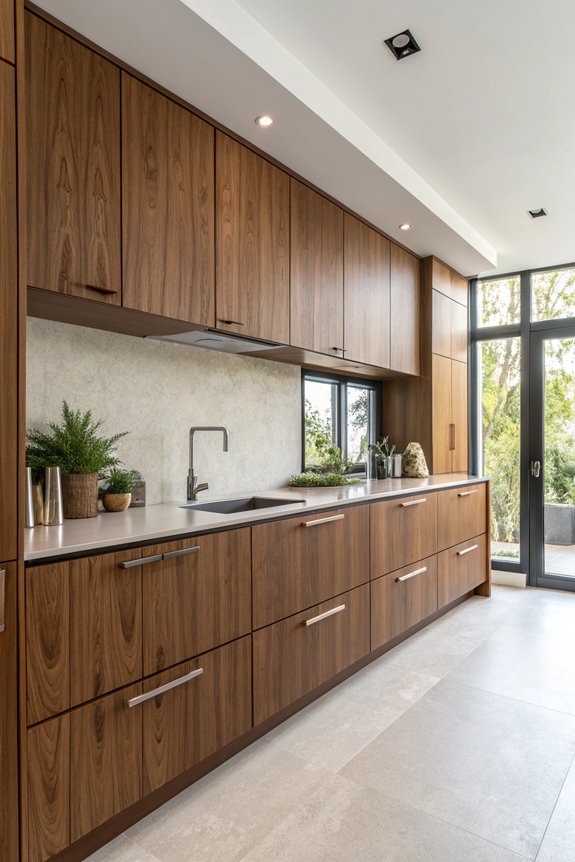 sleek modern wood cabinets