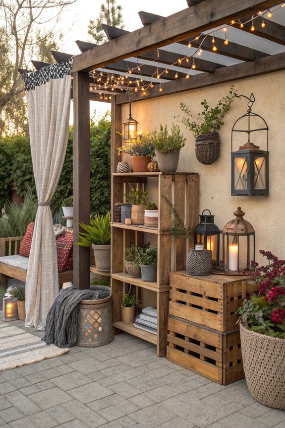 stylish outdoor shelving installation