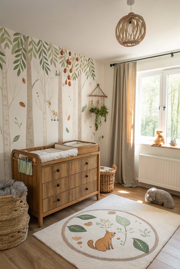 stylish woodland changing area