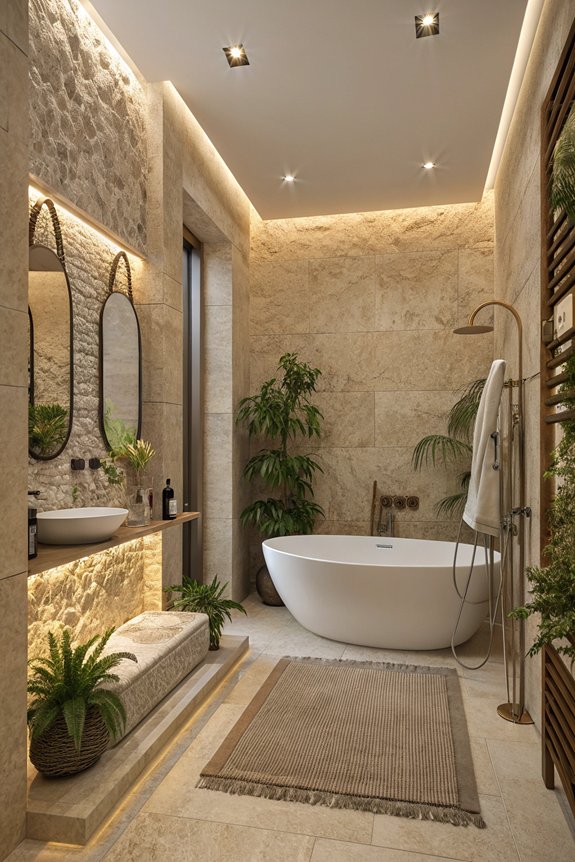 textured surfaces enhance bathrooms