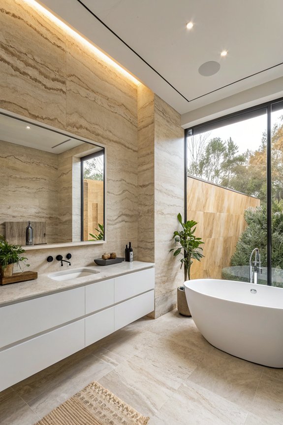 travertine accents for minimalism