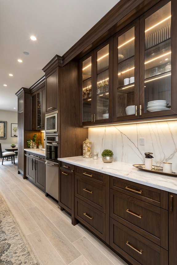 versatile dark brown cabinets