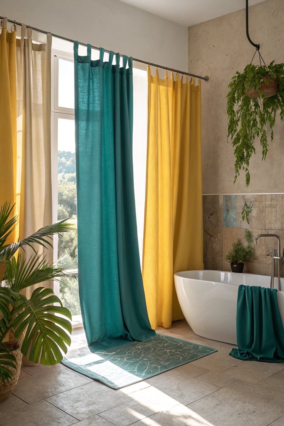 vibrant hues energize bathrooms