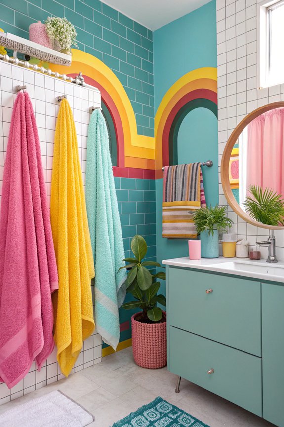 vibrant rainbow bathroom ideas