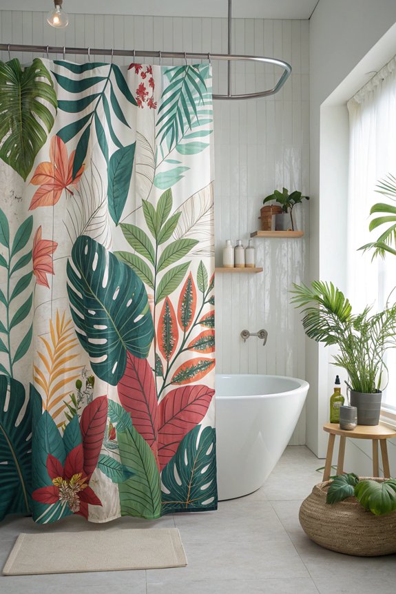 vibrant waterproof shower curtains