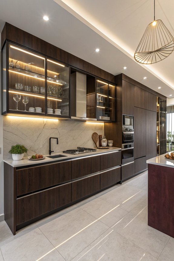 warm modern high tech kitchens