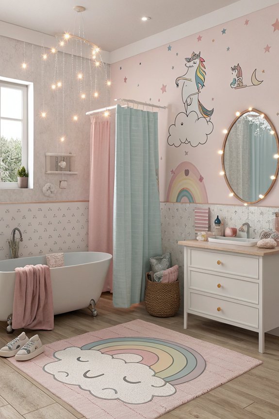 whimsical unicorn bathroom decor